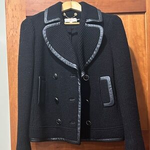 Tory Burch Black Knit Blazer jacket Sz M